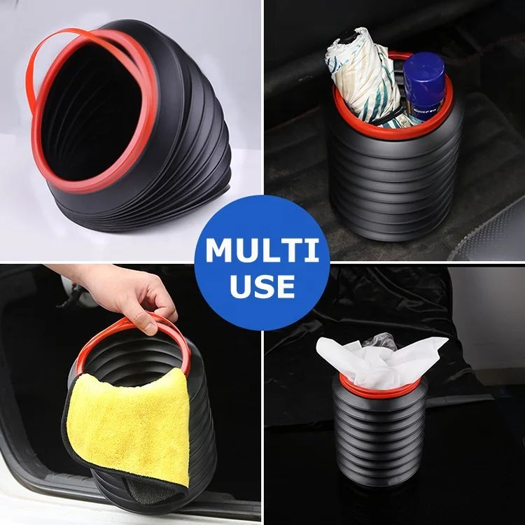 4L Magic Car Trash Bin Dustbin Garbage Can Folding Storage Wastebasket Foldable Bucket
