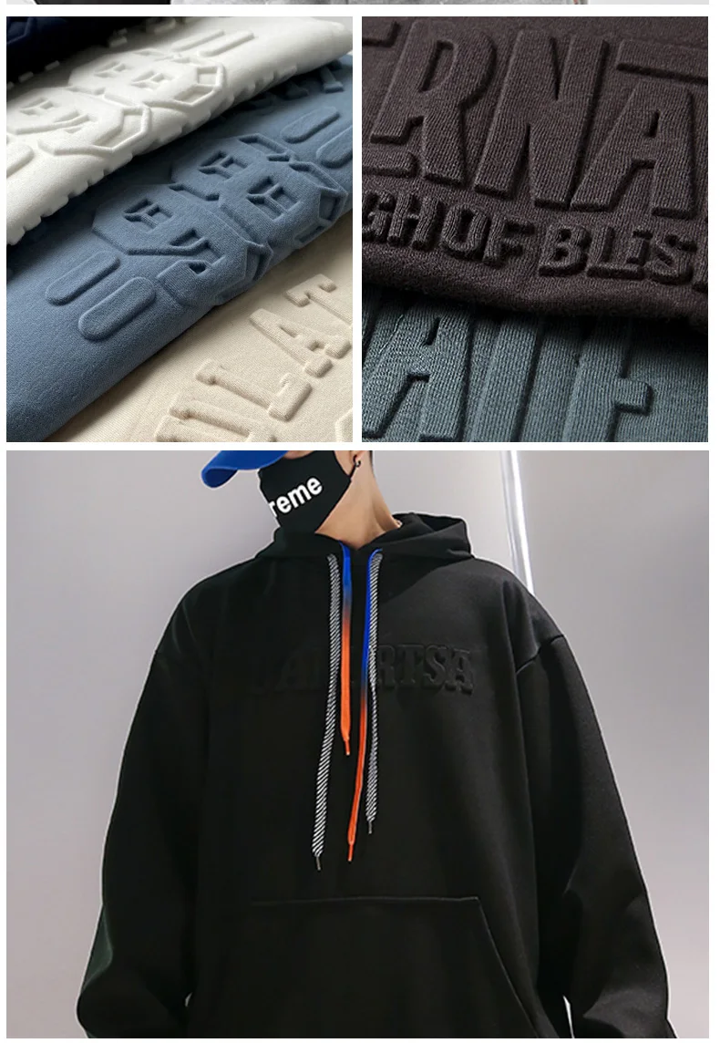 Streetwear 100 Cotton Fleece Heavyweight Unisex Pullover Blank Hoodie Custom 3d Embossed Logo