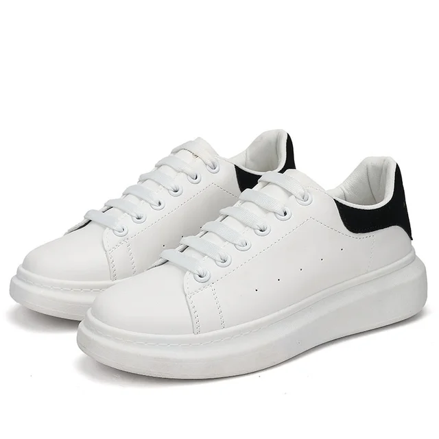 2024 Trendy Casual Summer Lovers Shoes for Men Women White Thick Sole Elevated Board Breathable Lace-Up Design All-Match Style