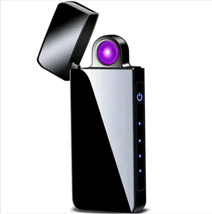 Portable Plasma Lighter with Spinning Arc Free Fire Torch Lighter Metal Cigar Cigarette Lighter for Man Gift