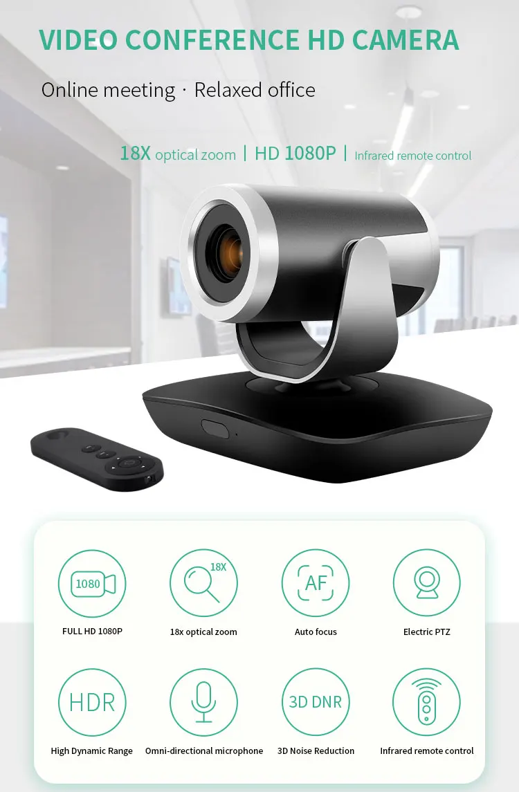 Free Drive 18x Optical Zoom Usb Conference  Camera For Zoom Meeting