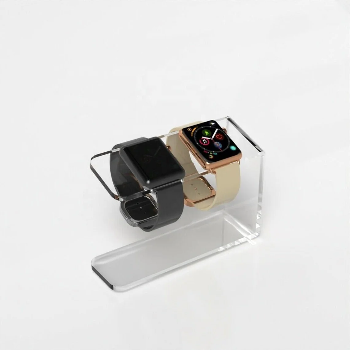 Boîtier de protection de montre en acrylique dur Rectangle boîte d'emballage en plastique convient aux montres pour femmes et hommes