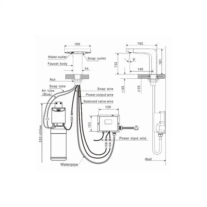 2024 New Design Brass Automatic Sensor Tap  Integrated Soap Dispenser 2 in 1 Washroom Basin Sink Smart Faucet details