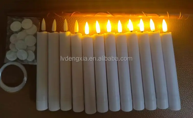 Candele Fluttuanti A LED Con Bacchetta Magica E Telecomando - 12 Pezzi Con Ganci E Lenza Per Decorazioni Aeree Fai-da-te (batterie Escluse)