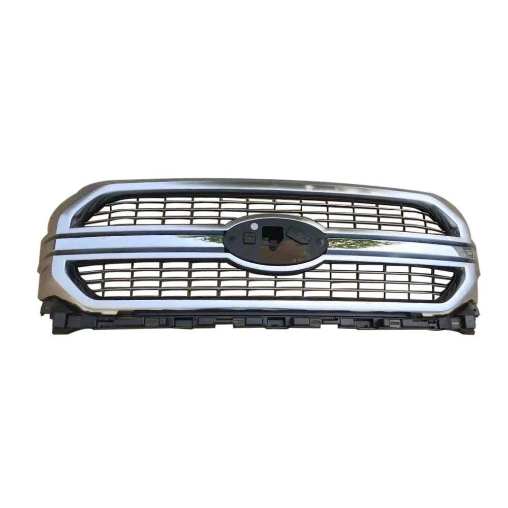 TIYPEOR Front Grille for Ford F-150 2021 2022  Front Grille Chrome Plating Engine Hood  Front Bumper Upper Grille