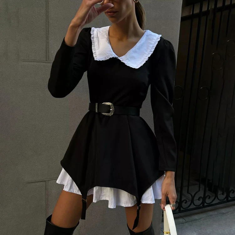 ladies peter pan collar dress Jana Peter Pan Collar Hollow Cotton Dress
