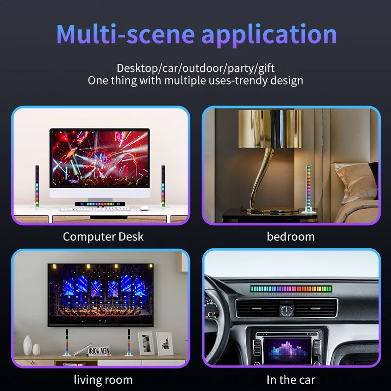 Smart Rgb Voice Control Led Strip Pickup Music Rhythm Recognition Lights Bar Rgb Audio Led