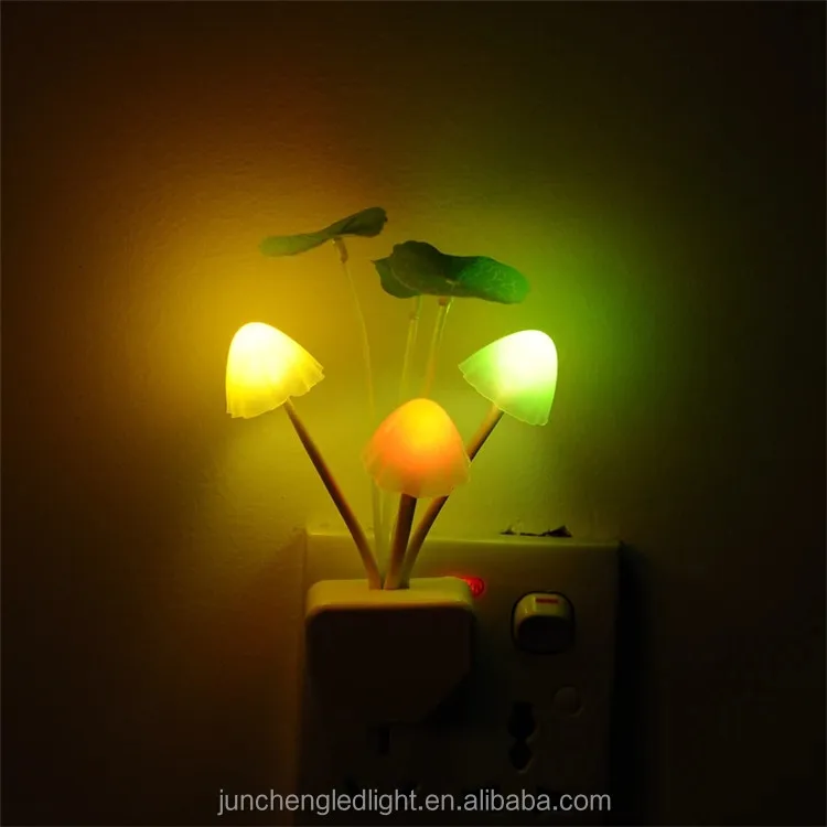 Romantic Style Multicolor Mushroom Led Night Light Home Bedroom Wall Decoration Wedding Festival New Year Lighting