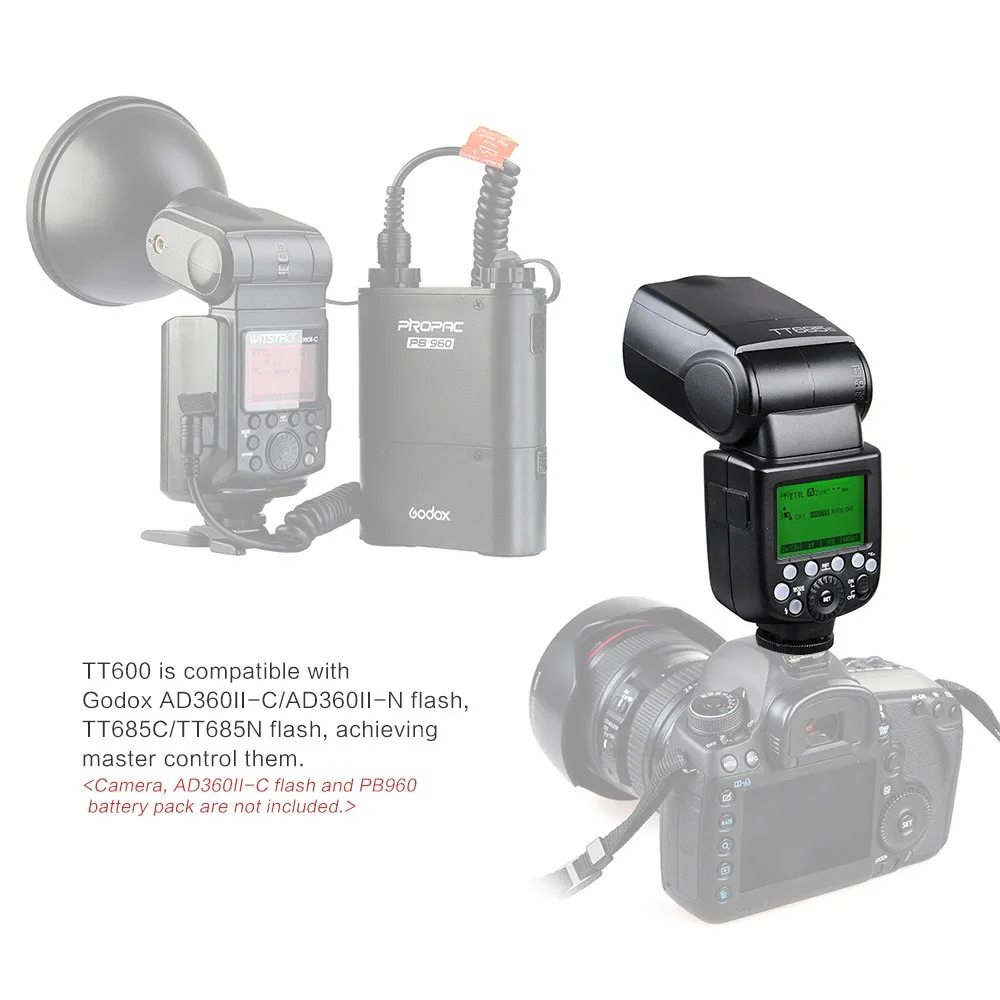 Godox Tt600 2.4g Hss Wireless Camera Flash Speedlite For Cameras 