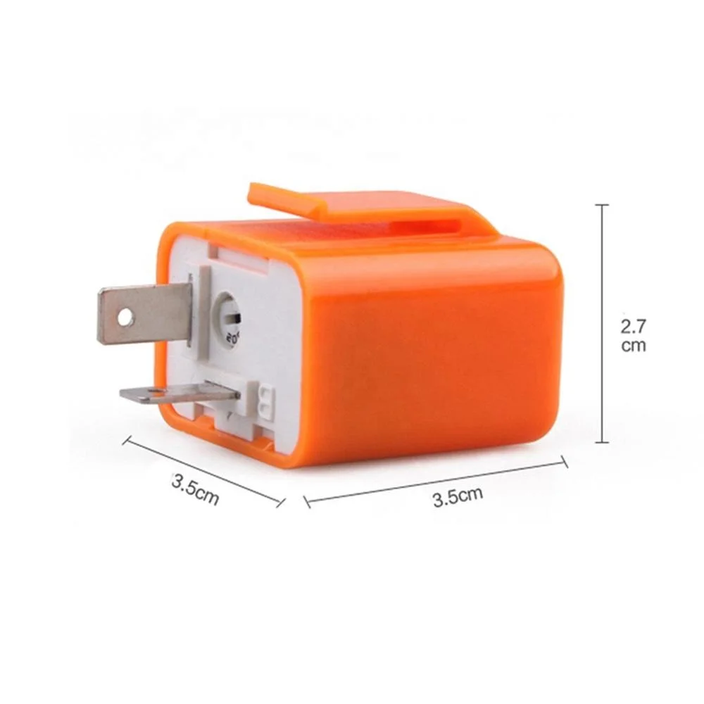 2 Packs 2-Pin 12V Speed Adjustable LED Electronic Flasher Relay Fixes Motorcycle