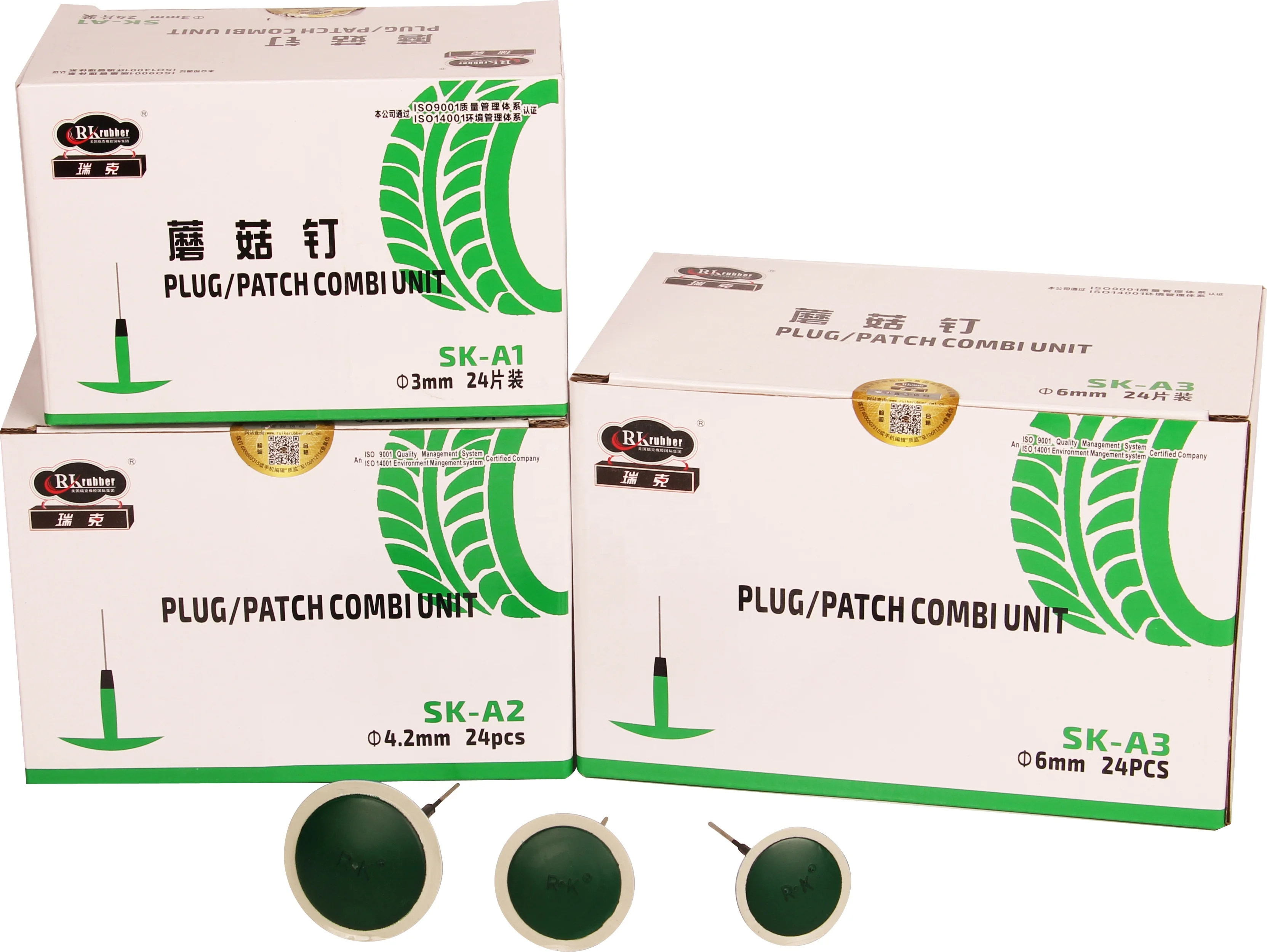 RK Brand Tire Repair Patch Rubber Puncture Repair Plug 6mm Mushroom Plug patch for Car Tyres