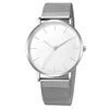 white dial, silver strap and silver pointer