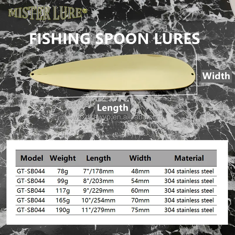 Mister Lure 6" 7" 8" 9" 11" Stainless Steel Blade And Metal Lure