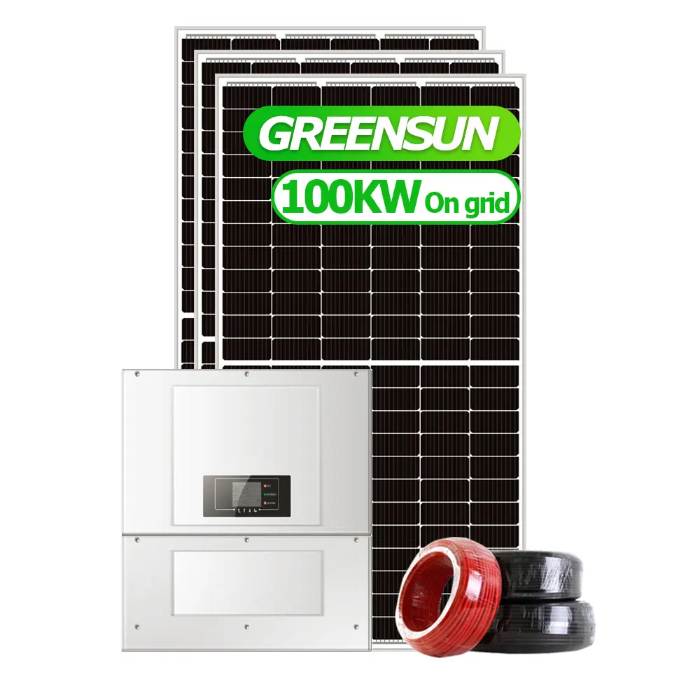 Greensun Solar Energy Systems On Grid 80KW 100KW Solar Power Systems with Growatt Inverters