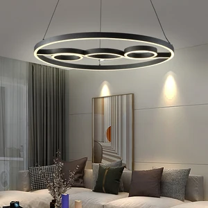 Inside Luxury Design New Hanging Matte Black LED Chandeliers Modern Pendant Light Fixtures