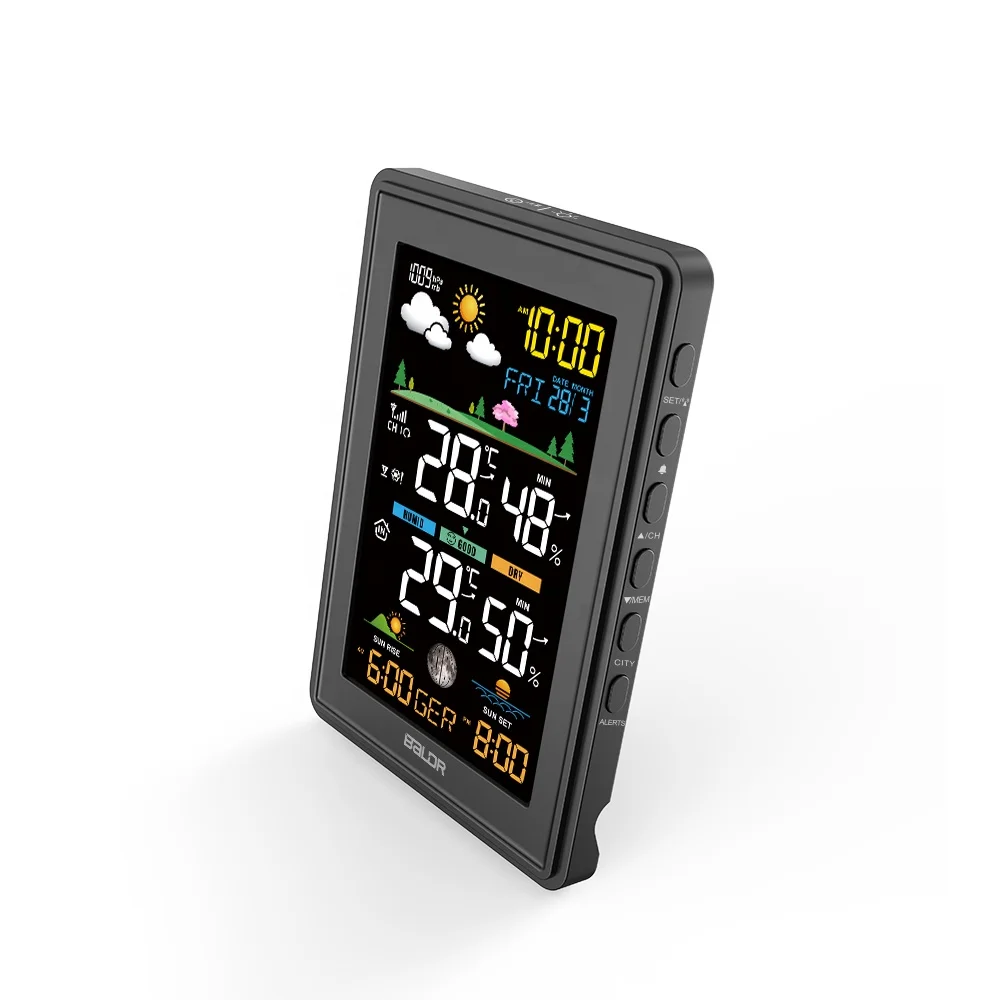BALDR Wireless Weather Station with Weather Forecast Radio Controlled Alarm Clock