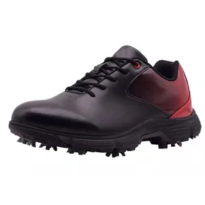 Hot Wholesale Leather Waterproof Nail Professional High Quality Winter Black Men Non-slip Outdoor Golf Shoes