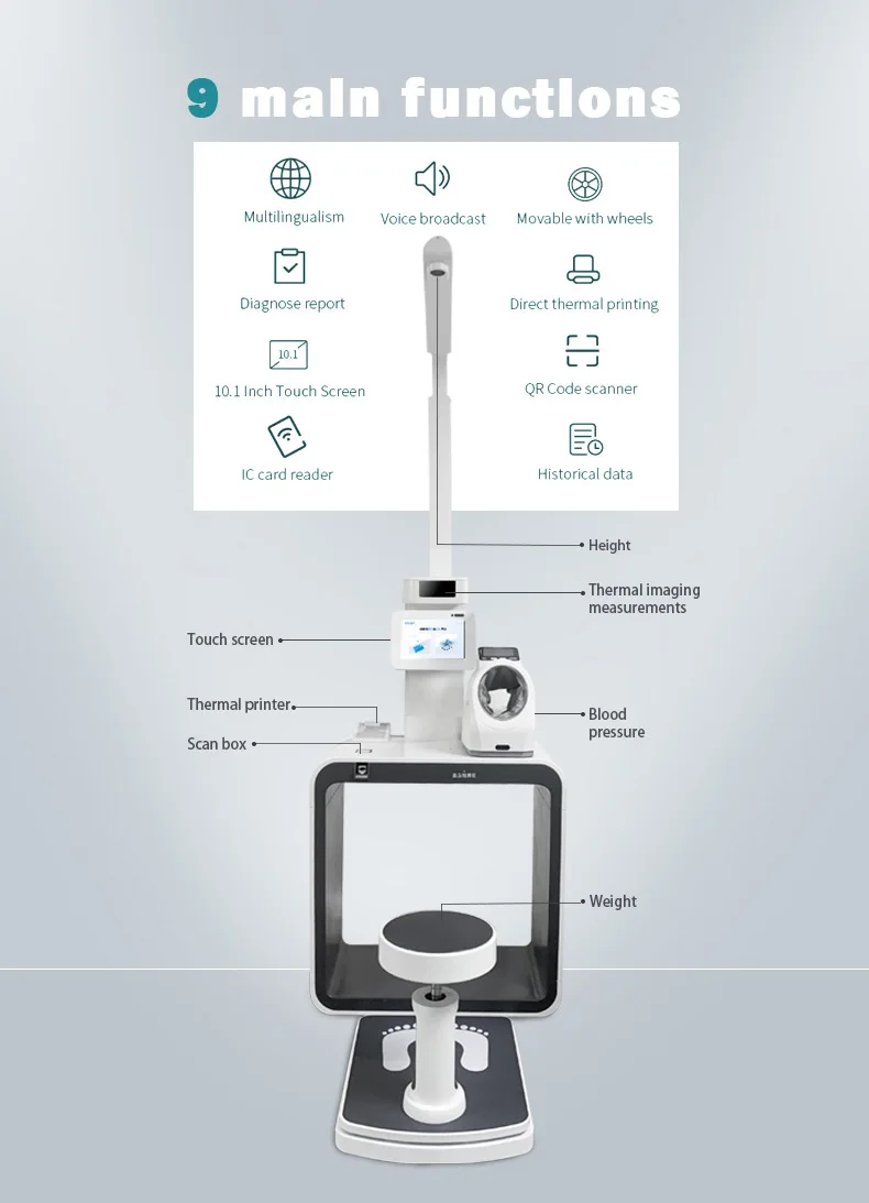 New!professional Medical Devices Height Weight Health Checkup Full Body Diagnosis Test supplier