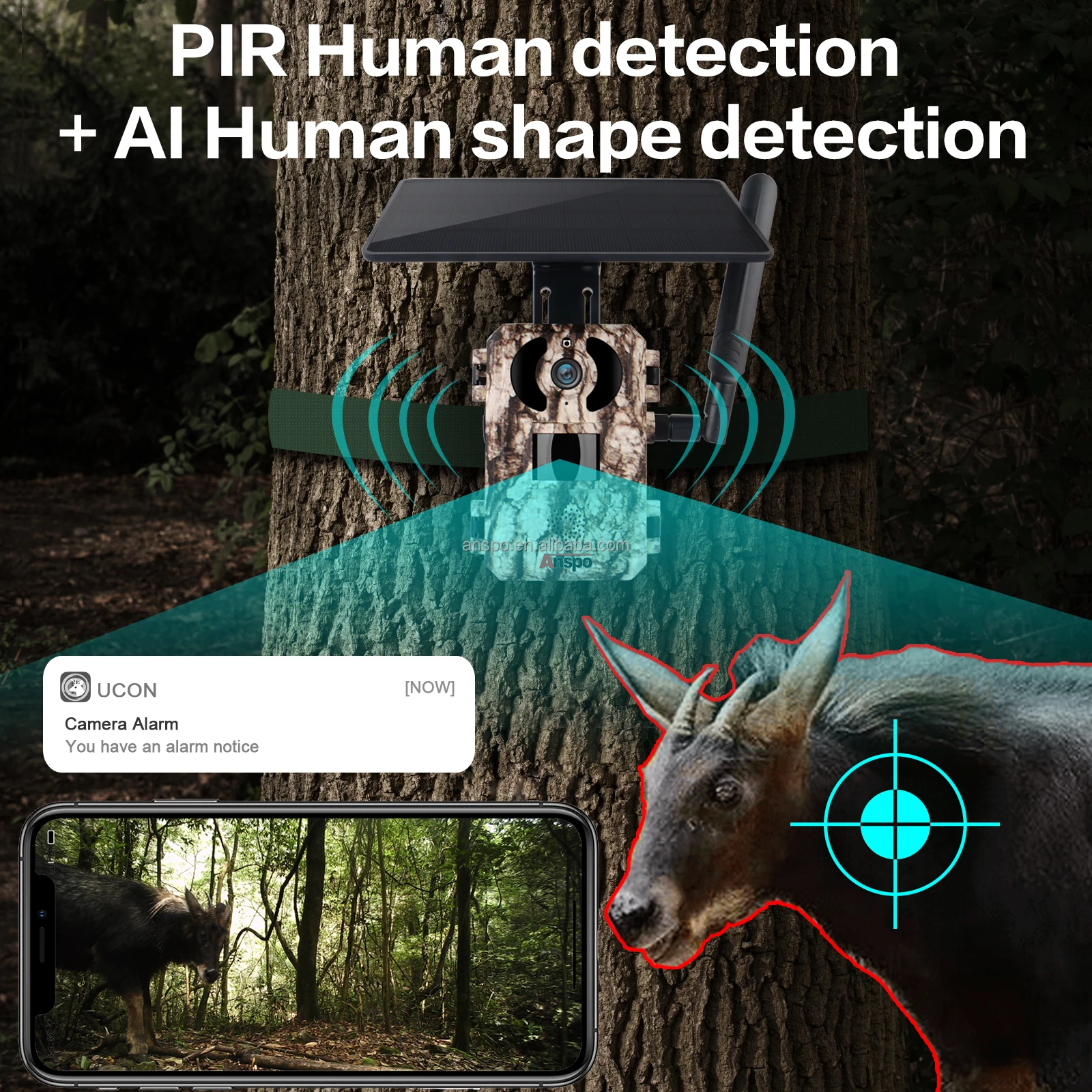 4mp Solar Powered 4G Outdoor Infrared Wildlife Nature Hunting Trail  Security Camera Animal Trap Game Camera