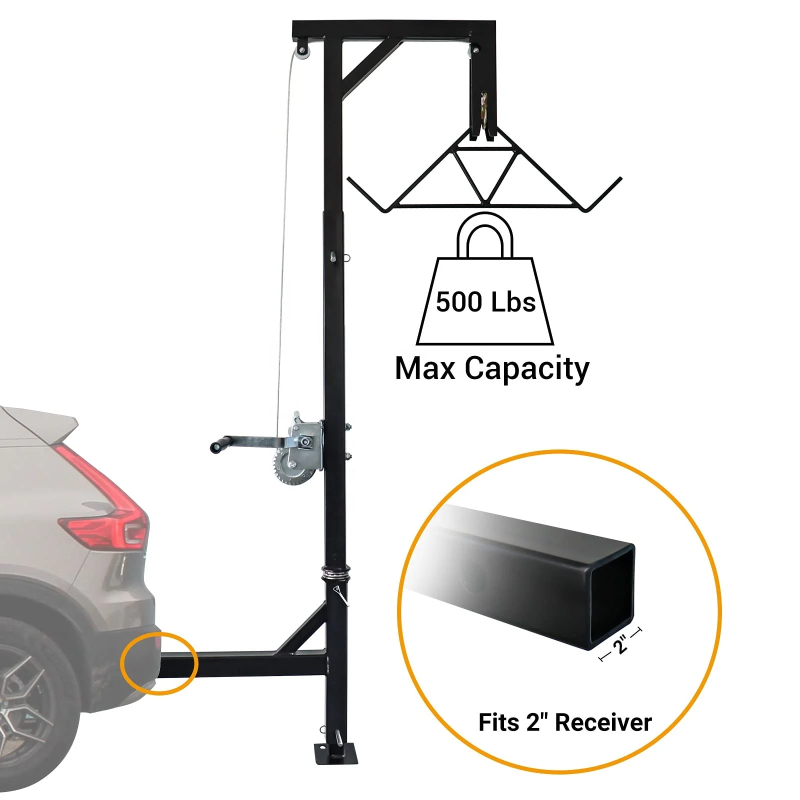 Truck Hitch Mounted Deer Game Hunting Hoist Winch Lift with Complete Kit