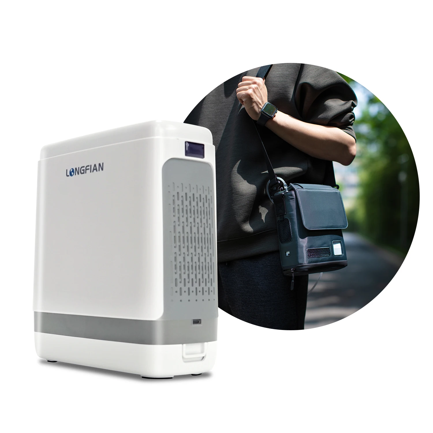 Longfian Portable Pulse Dose Flow Car Outdoor Use Oxygen Concentrator Physical Therapy Oxygen Machine
