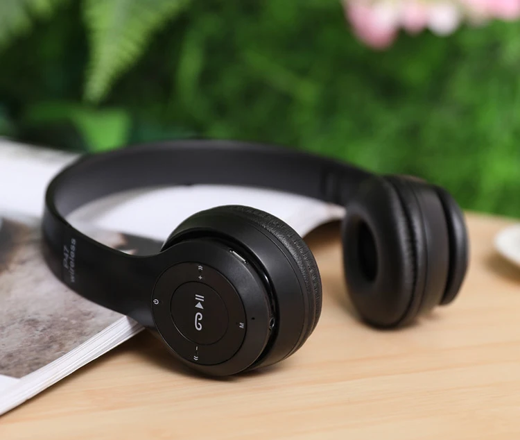 P47 BT Helmets Wireless Earphone Foldable Noise Cancelling Hifi Stereo Headphone with Mic Headsets Bag for Kids Girl Gift - ANKUX.COM