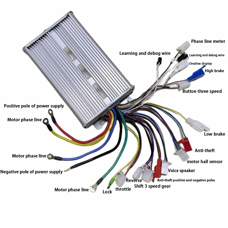 24/36/48/60V 72V 1200W Brushless Dc BLDC Hub Motor Controller Brushless  Scooter Motor Controller for Electric Bike Tricycle - Main Image