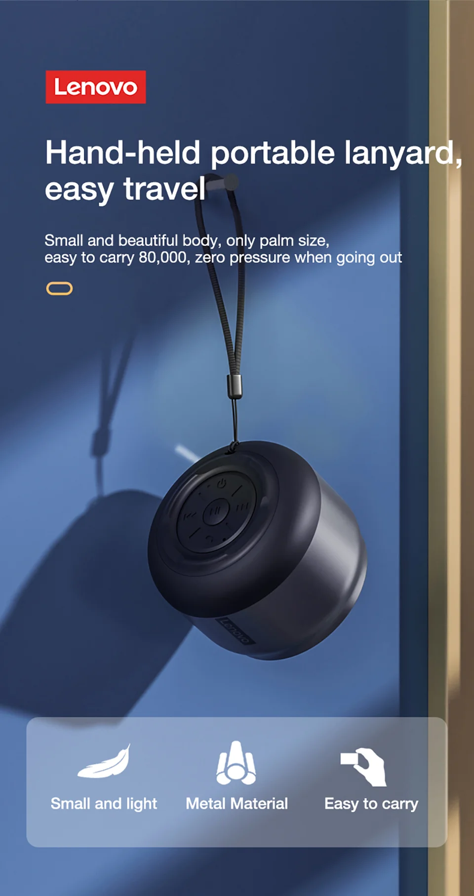 Original Lenovo K3 Outdoor Speaker Subwoofer BT Wireless Super Bass Mini Portable Speaker