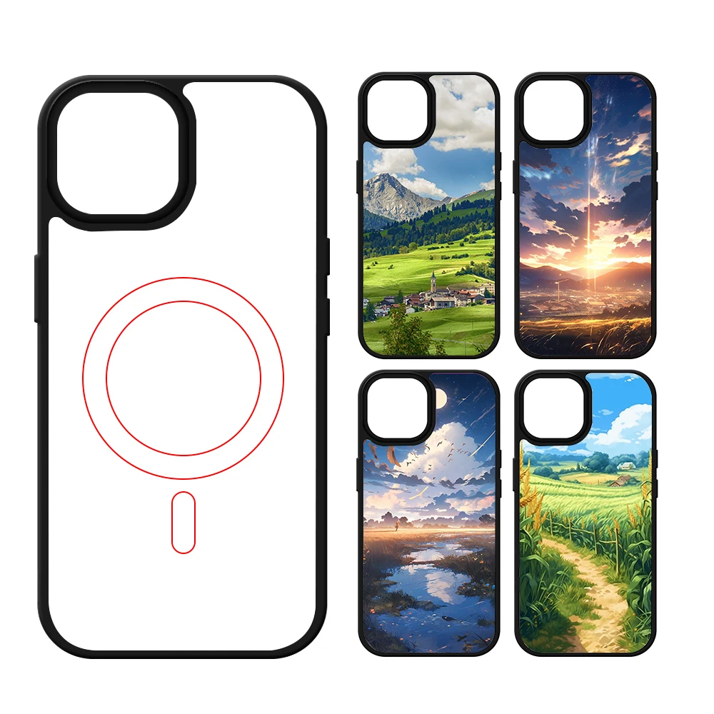 Custom Design Heat Transfer Wireless Charging Sublimation Phone Case For Iphone 15 14