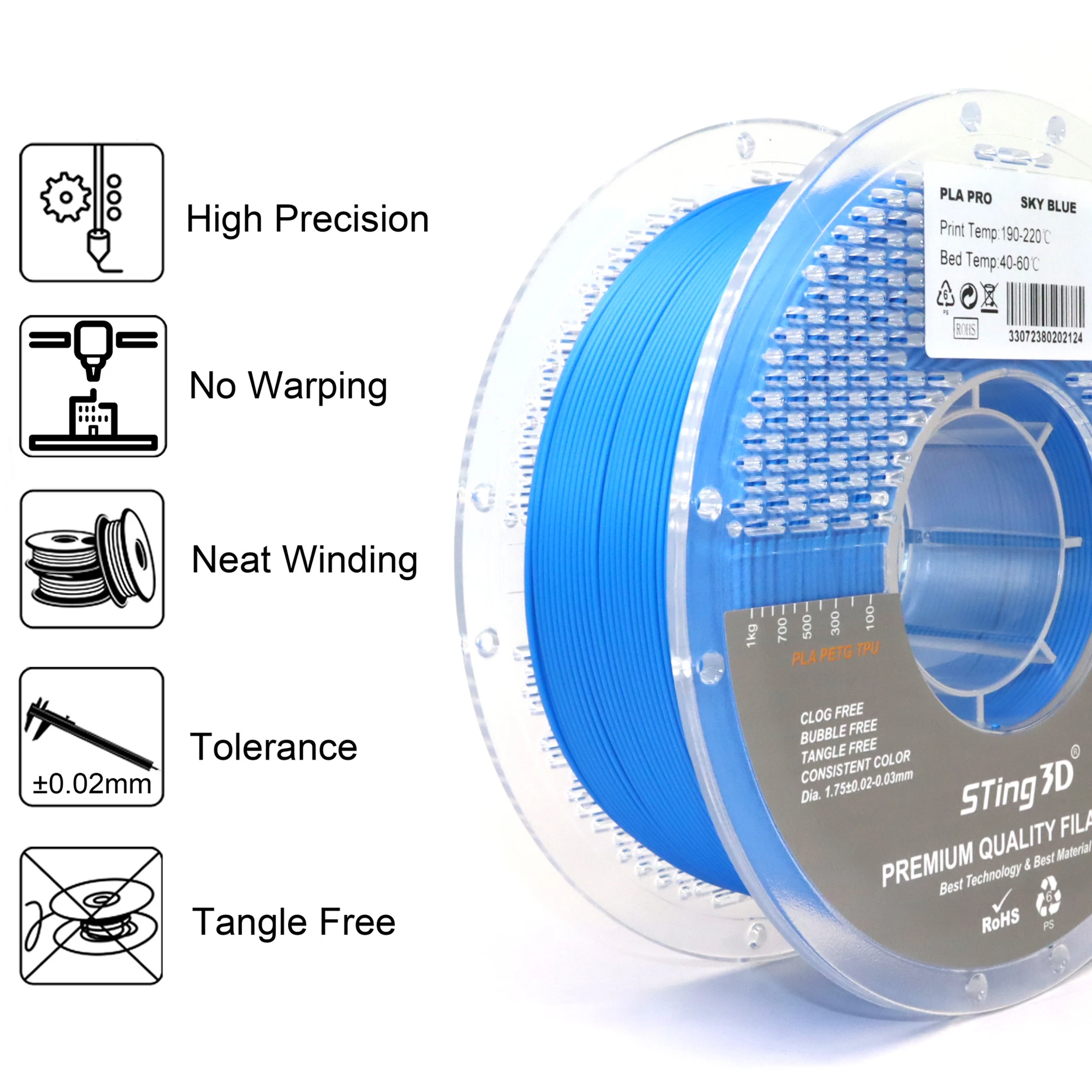 Sting3d PETG ABS 3d Printer Filament 3d Printing Filament PLA 5kg 3d Printer Filament 3d PLA Filamento 3d Printing