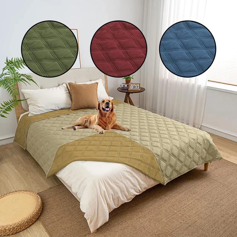 Wholesale pet supplies portable double-faced microfibre super large camas de perros dog pet bed blanket for furniture