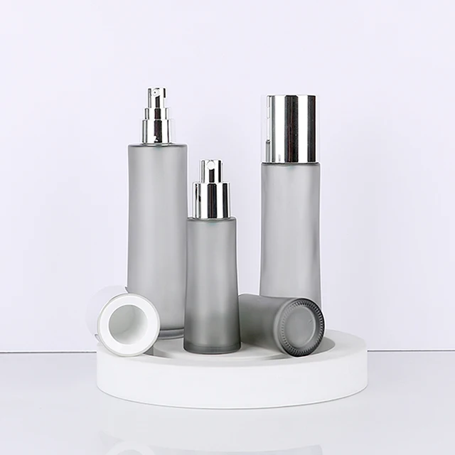 Matte-Graphite 30ml 110ml Custom Color Frosted Glass Bottle + Spray Coating for Lavender Soothing Toner