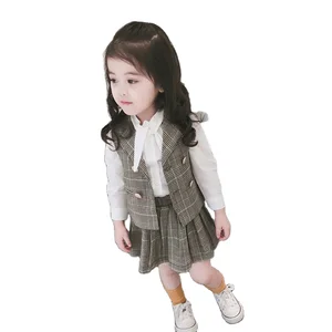 2019 Autumn New Style Hot Selling Fashion Shirt Vest Skirt Children Clothing Set Wholesale Kids Girl Clothes for 2-6 Years Old