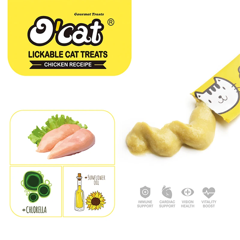 O'cat Cat Wet Snack Chicken Cat Treat Snack Wet Food Nutritious Liquid