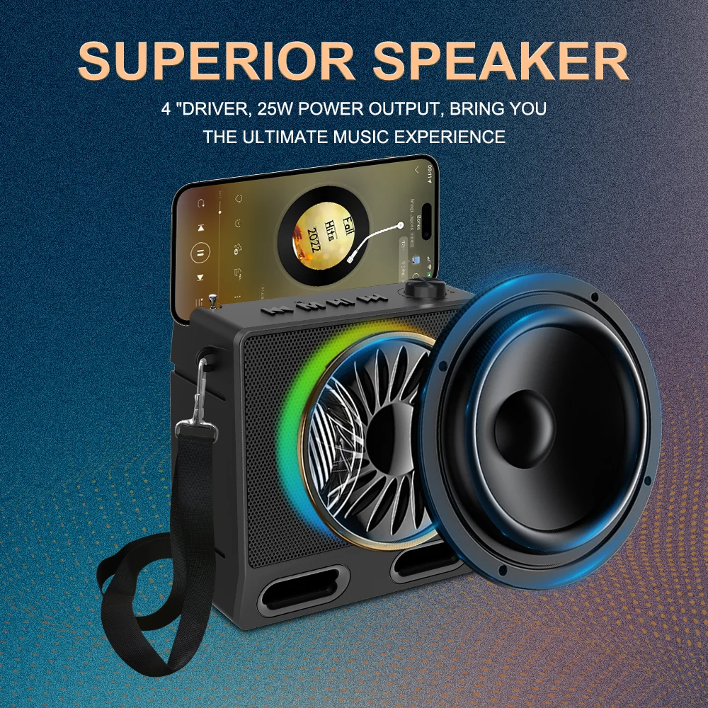 ZQS828 Portable Solar Rechargeable BT Speaker with Stereo Bass