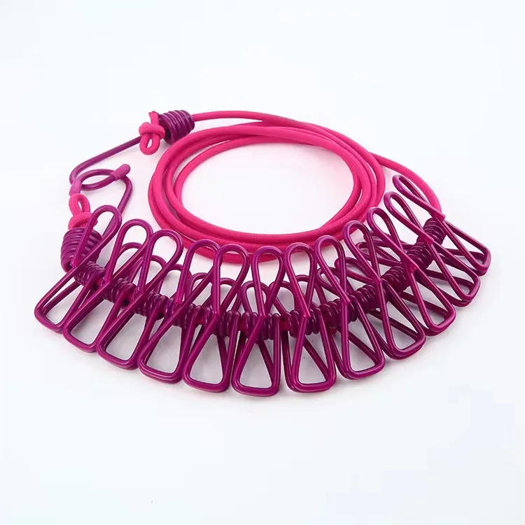 180cm 12 Clips Multifunction Drying Rack Clothes Line With Cloth