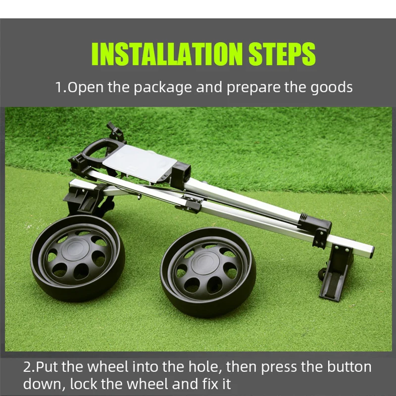 PGM QC002 2 wheels aluminum alloy golf push carts golf trolley-企业官网