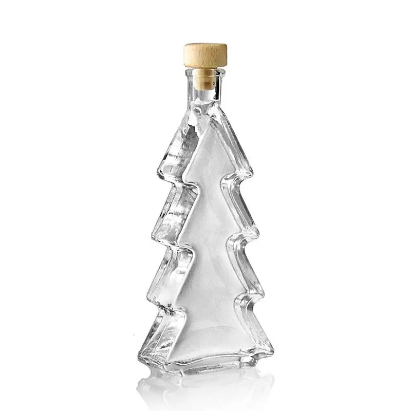 350ml Christmas Tree Shaped Glass Diffuser Bottle with Cork