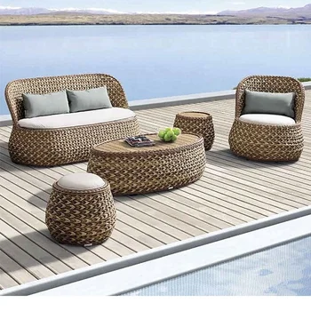 Aluminum Outdoor Garden Chair Poly Wicker And Rattan Furniture Set Rope Furniture Set Out Door Furniture Sets
