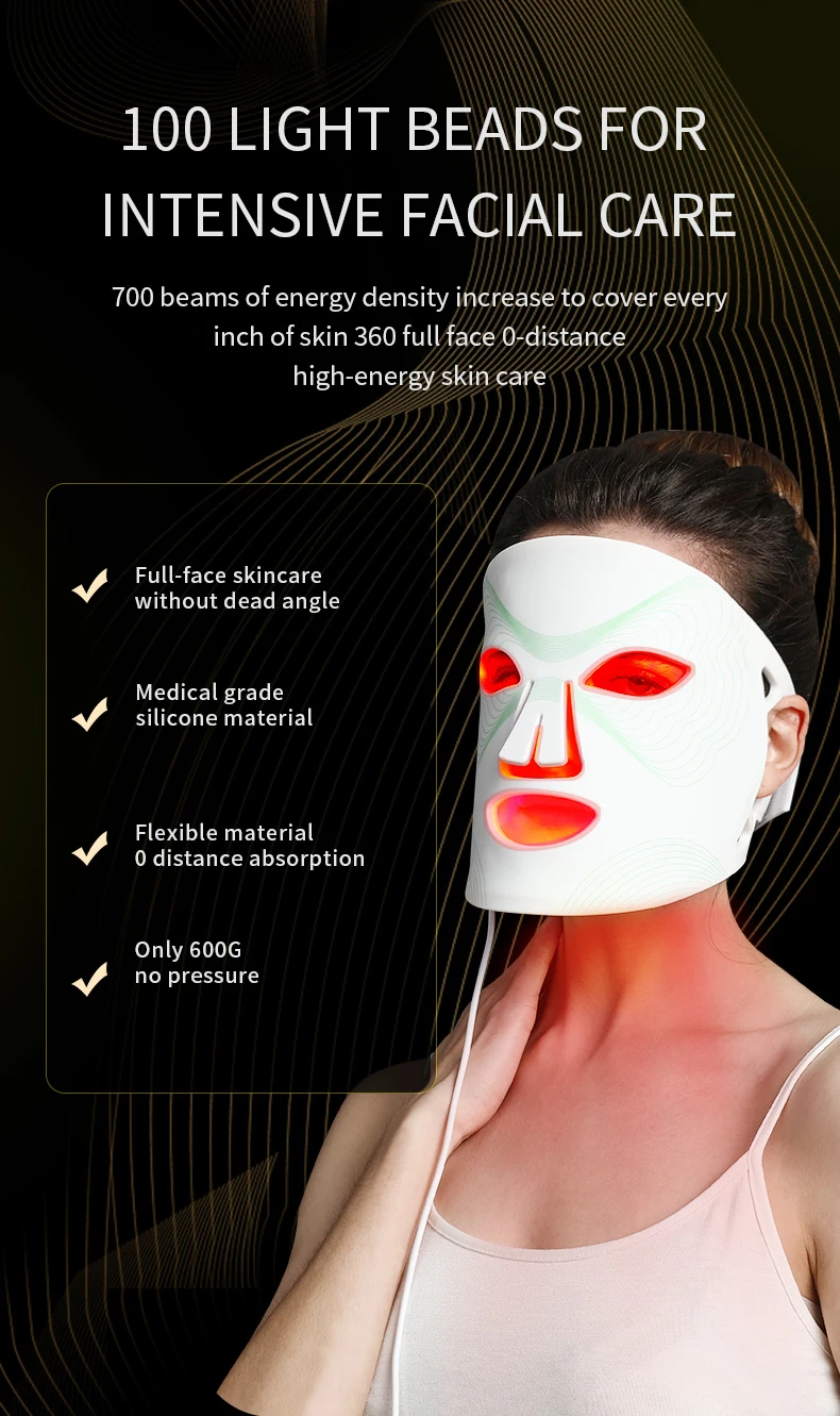 Light Facial Led Mask Facial Therapy Beauty Device Acne Treatment Skin ...