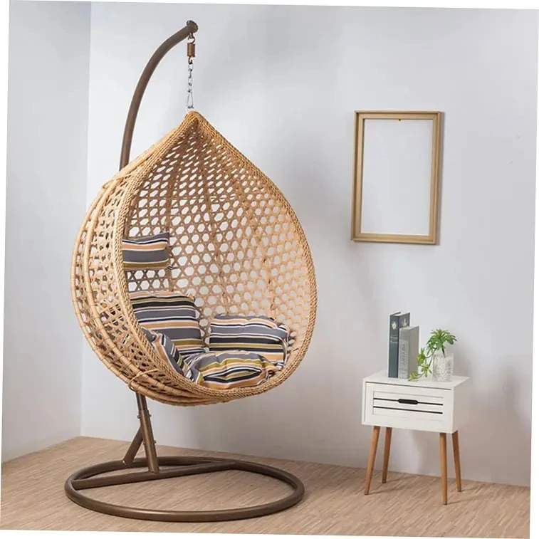 Patio Furniture Double Seat Egg Swing Chair outdoor rattan hanging egg chair