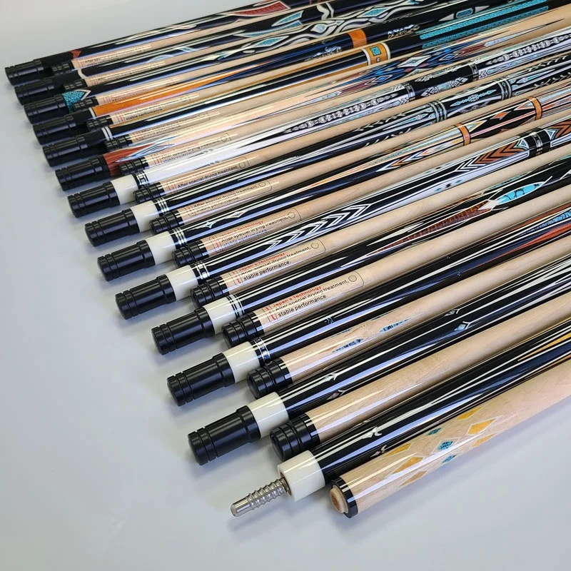 New Arrival Billiard Pool Cue 142cm Length 12mm Tip Size Radial Pin Decal Design Maple Wood Carom Cues for 3 Cushion Cues