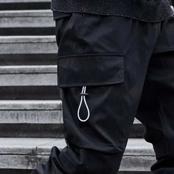 2022 Popular Fashion Man Pants Drawstring Flap Pocket Side Hiking Pants Cargo Pants for Men