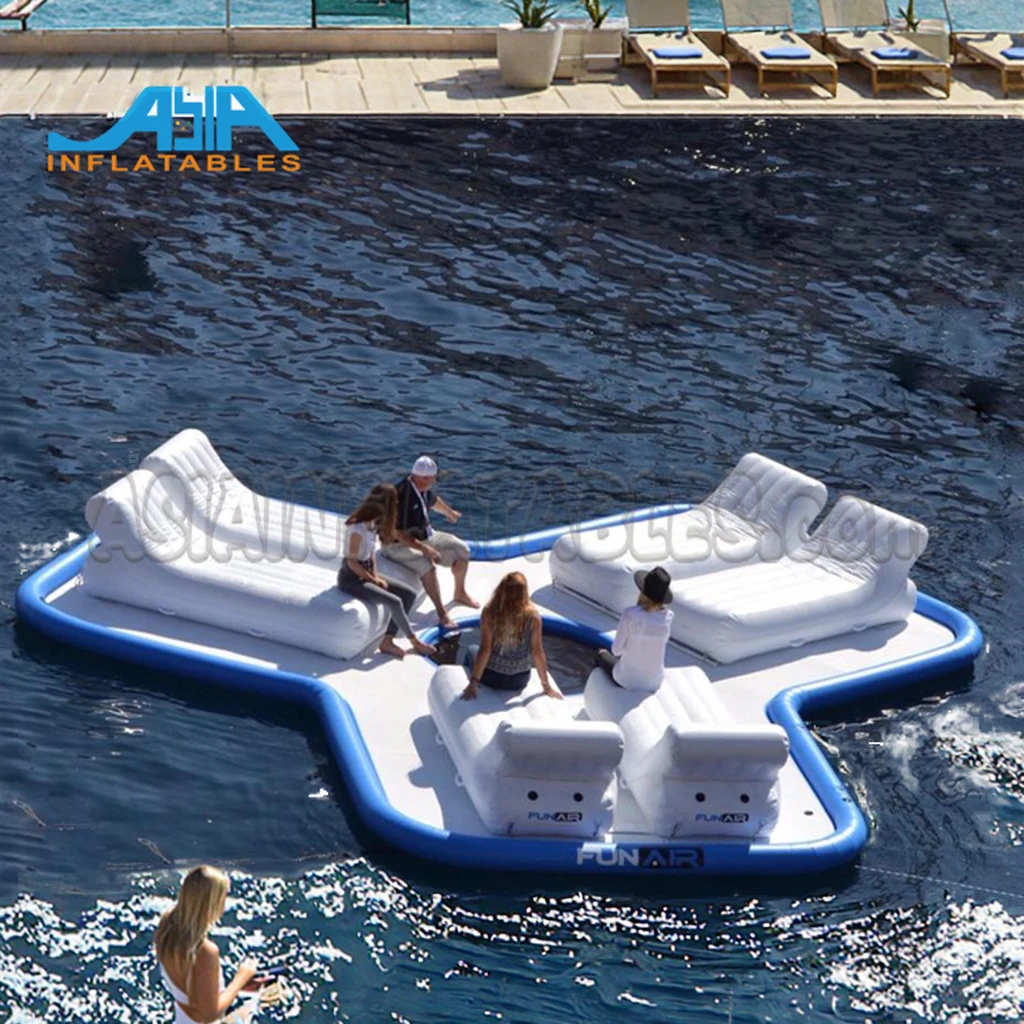 Water Play Equipment Customized Inflatable Floating Island, Floating Oasis  Water Toys for Yacht