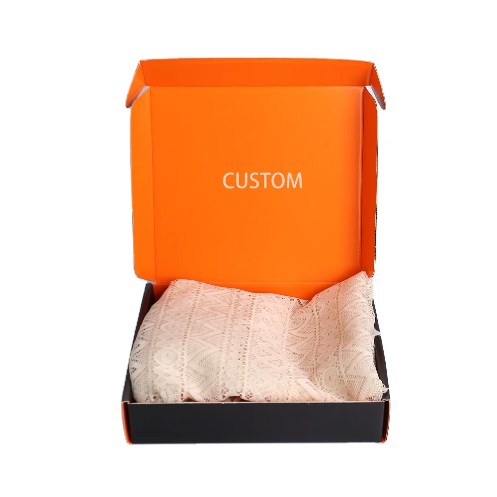 product custom corrugated cardboard folding mailer box embossed gold foil printed cloth packaging for skirts-5