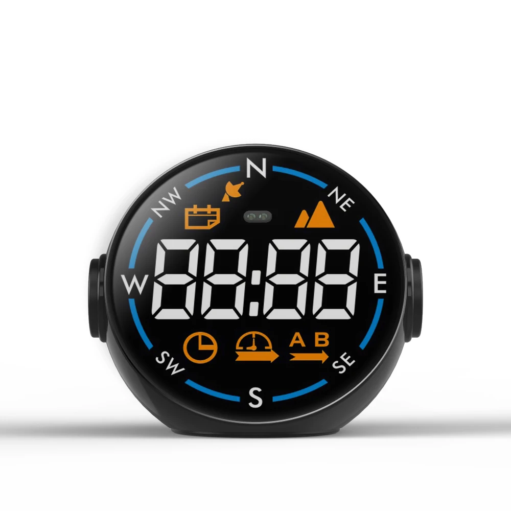 Vjoycar General Hud Car Gps Speedometer Compass Hands Free Round HUD Head Up Display MPH KMH Overspeed Alarm for Energy Vehicles