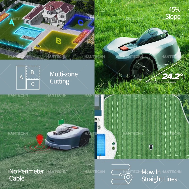 2024 Newest Mini Smart Robotic Lawnmower Automatic Remote Water Proof Garden Lawn Battery Trimmer Robot Lawn Mower for Sale