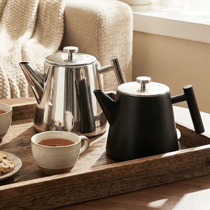 HIGHWIN Large Capacity 1000ml Double Wall Tea Pot with Infusers for Loose Tea Stainless Steel Teapot