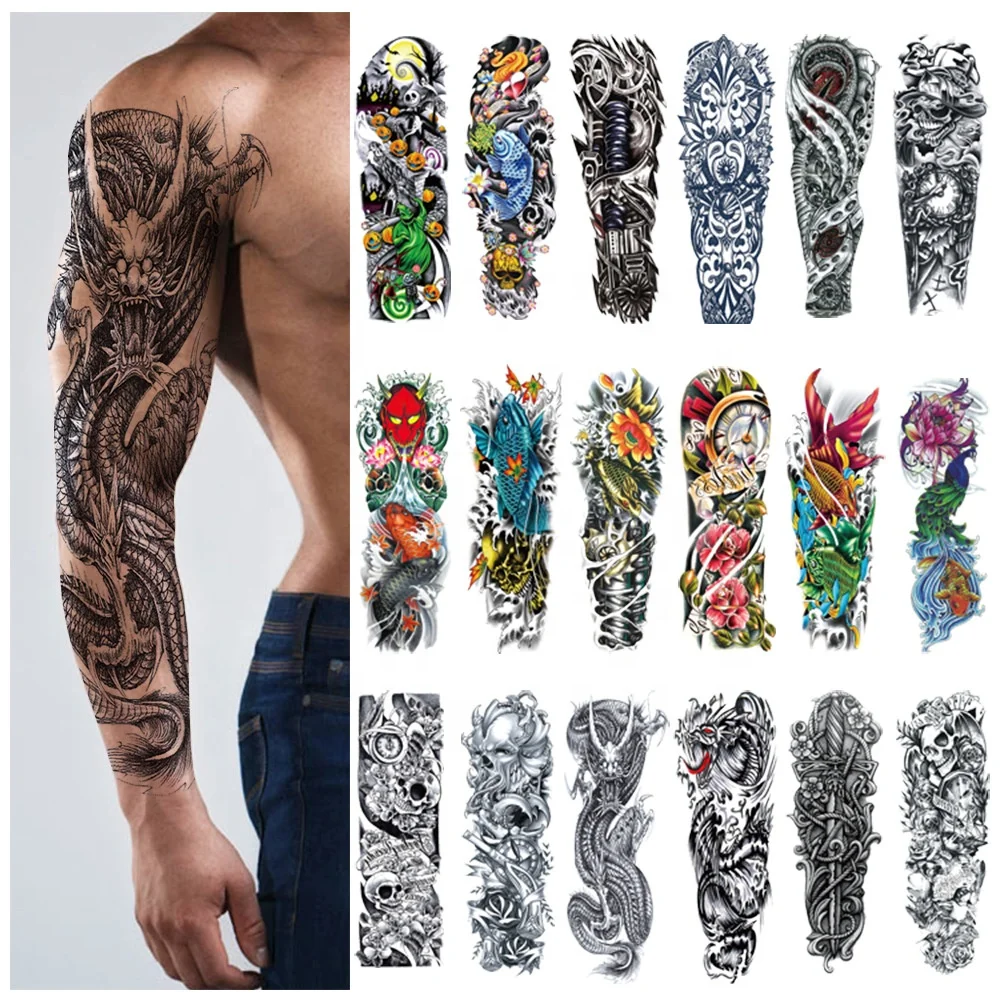 Wholesale High Quality Temporary Body Arm Sticker Fake Tattoo Arm, image size:1000x1000