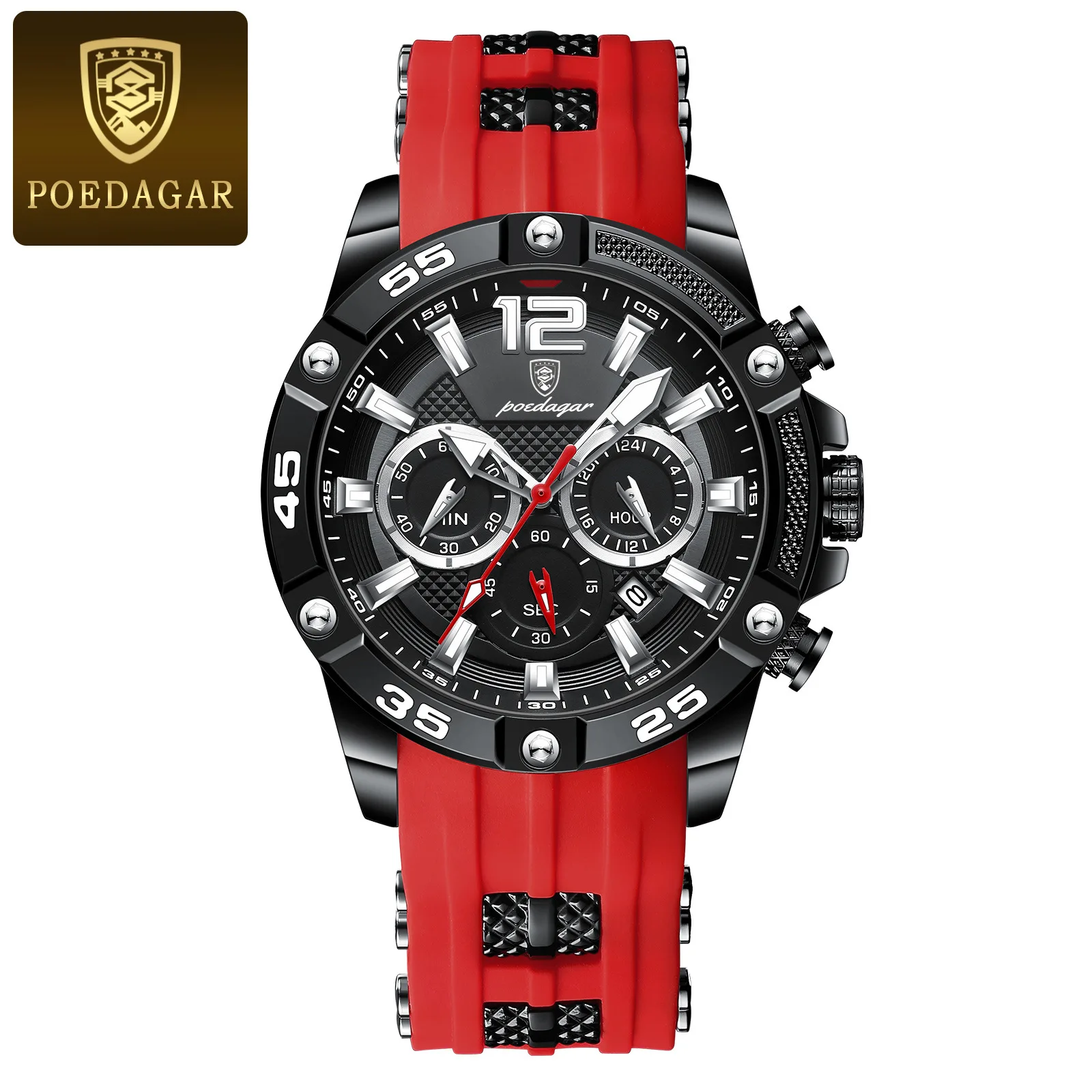 POEDAGAR 912 Casual Men Watch Luxury Waterproof Luminous Chronograph Date Man Wristwatch aperçu 13